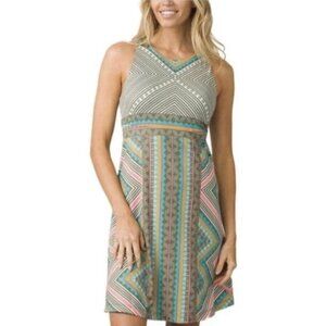 PRANA Ariel Athleisure Dress in Green Taos Southwestern Aztec Pickleball Sz XS
